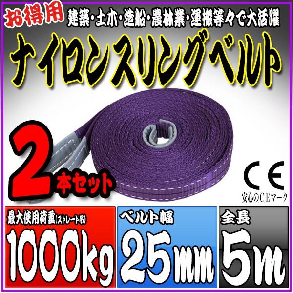 2{Zbg iCXOxg 5m 25mm gp׏d1000kg 1t ݂ ג ݏグ ݉ ʊ| ו  [v  ^    HRS01P050SET2