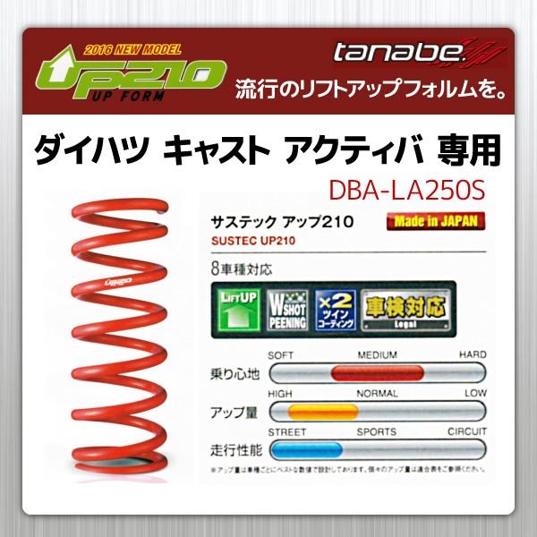 サスペンション タナベ サステック Up210 ダイハツ キャスト アクティバ Na Ff La250s アップサス リフトアップスプリング 1台分 La250suk Up210 009 ポンドショッピングストア 通販 Yahoo ショッピング