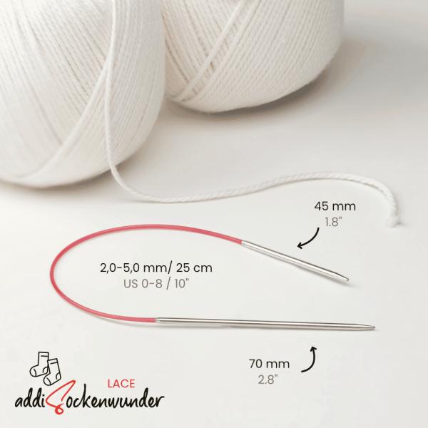 addi �A�f�B �\�b�N�����_�[ ���[�X �֐j 25cm 2.0mm�`3.5mm Sockenwunder Lace ��Ώ� ���^�� �~�j�֐j �҂ݐj ���i�摜1