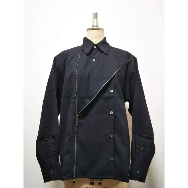 Jieda - 新品同様　JieDa ZIP &amp; BUTTON SHIRT サイズ2 ストライプ Jieda - 新品同様 JieDa ZIP & BUTTON SHIRT サイズ2 ストライプ