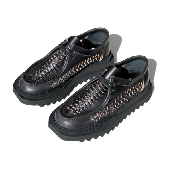 elephant TRIBAL fabrics / Knitting Double Sole Shoes(BLACK