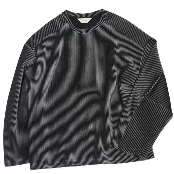 JieDa / RIPPLE CREW/カットソー/2/レーヨン/BLK/ストライプ/Jie-20W-CT08 pop5151_jie-20w-ct08-blk