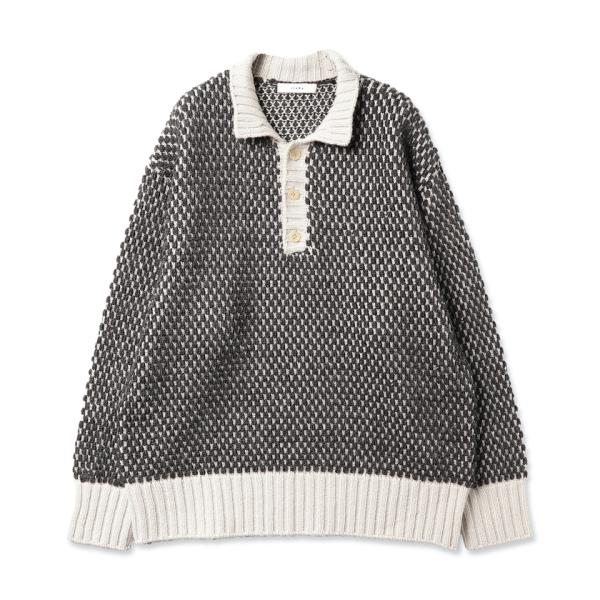 JieDa / 23AW/POPCORN SKIPPER KNITニット・セーター(厚手)/1/アクリル/Jie-23W-KN03 pop5151_jie-23w-kn03-wht