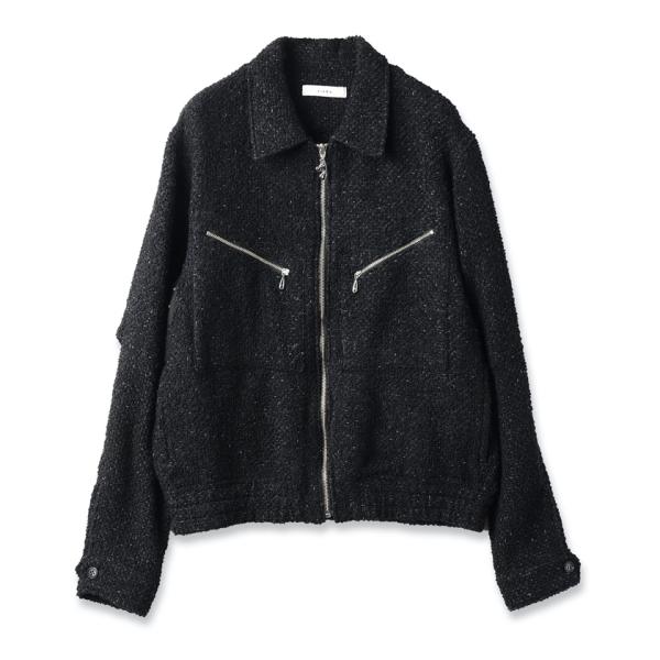 JieDa(ジエダ) /TWEED ZIP SHIRT (BLACK) pop5151_jie-24w-sh01-blk