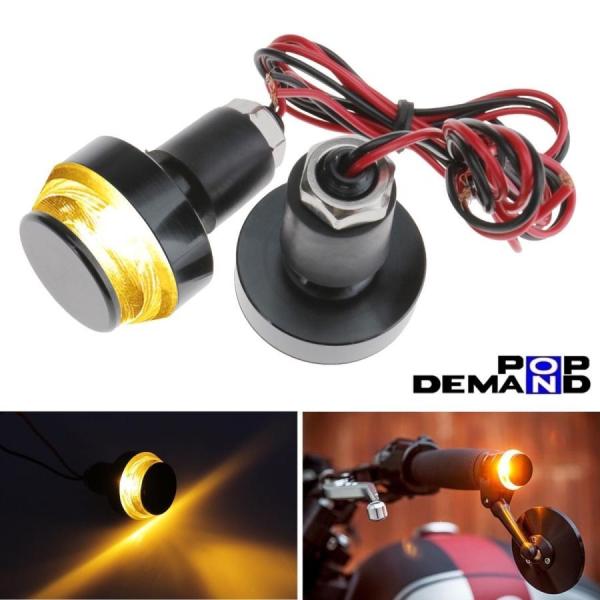 ◆即日発送◆汎用 12V LED 黄白 ハンドルバーエンド ウインカー 2個セット 新聞バーディー50 ストリートマジック50 バーディー