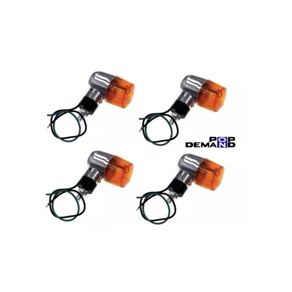 ◇即納◇汎用 丸型 メッキ ミニウインカー 12V 1台分4個セット EN125 GN125 GN125E GN125H GN125-2F GN80E GS125