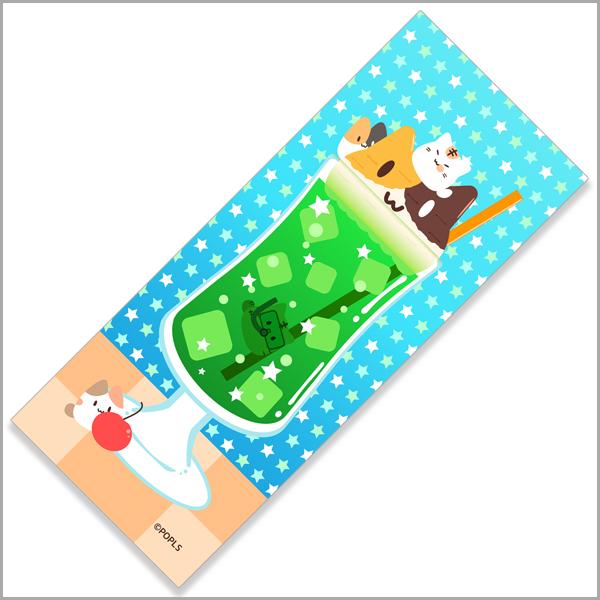 ポプ猫タオル(ソーダフロート)