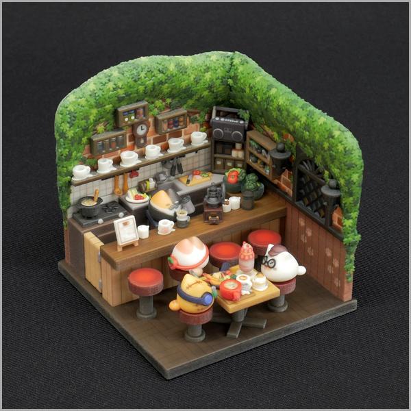 ぽっけ専用　3Dプリンターベーシックフィギュア3.75対応ドロップシップビークル ポプ猫お店ヴィネット-カフェ- フィギュア 3Dプリント : ポップルート