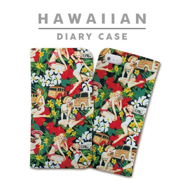 全機種対応 スマホケース 手帳型 iPhone ケース スマホケース ハワイアンデザイン  ALOHA ハワイ ビーチ 海 夏 アロハ