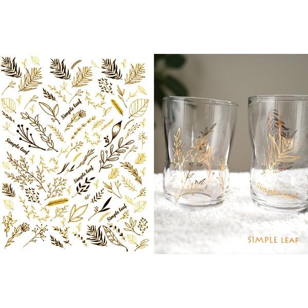 ガラス用】Simple leaf・シンプルリーフ・本金 A4サイズ（ポーセリン