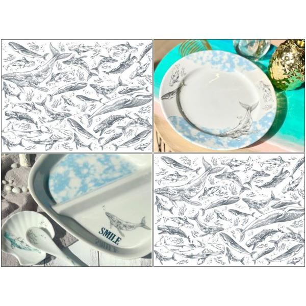 白磁用】クジラ転写紙 くじら 鯨 ポーセラーツ ポーセリンアート 海の