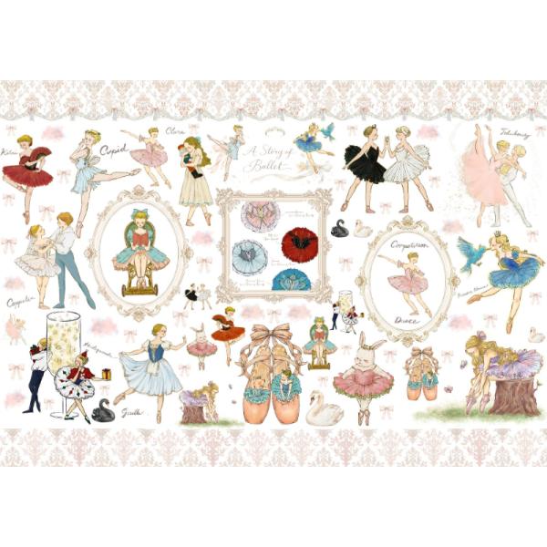 ポーセラーツ 転写紙 【白磁用】Etoile Classique エトワール クラシック転写紙（ポーセリンアート バレエ バレリーナ ウサギ 女の子 白鳥)