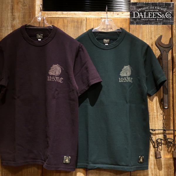 【送料無料】 DALEE'S&amp;CO（ダリーズ） SAT3026-B “U.S.MARINE DOGS/USマリーンドッグ” メンズ アメカジ プリントTシャツ アズマ編み機 丸胴 日本製