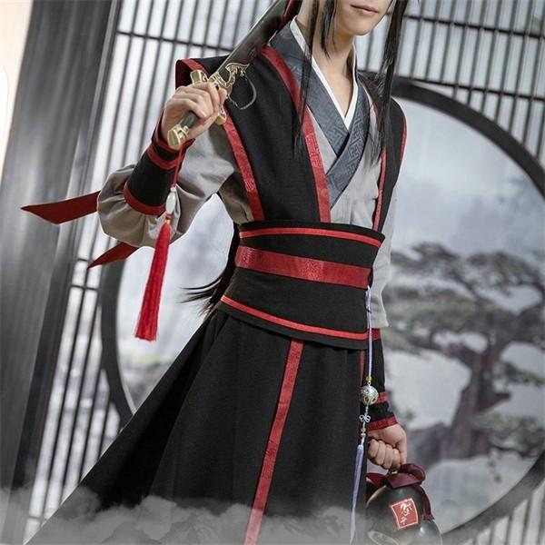 魔道祖師 魏無羨 少年風 コスプレ衣装 コスチュームや仮装 ウィッグ 靴
