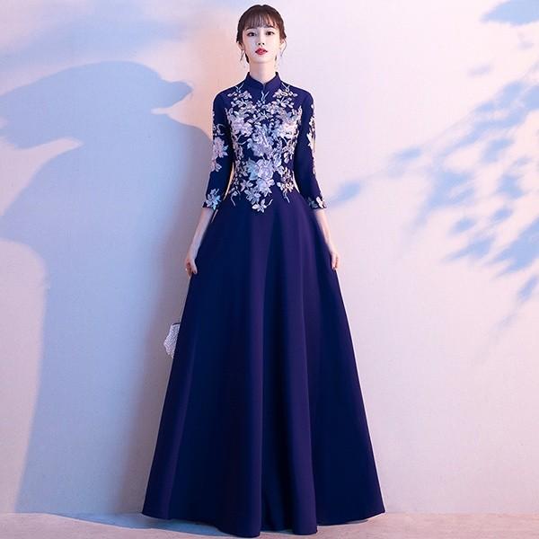 ロングドレス ワンピース ベルベット 演奏会 ピアノ 発表会 ドレス 結婚式 ワインレッド Aラインドレス 袖あり パーティードレス 広がる裾 Da7y6 ポルテリンク 通販 Yahoo ショッピング