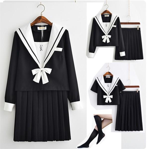 白襟 黒地 長袖 セーラー服 コスプレ 半袖 セーラー服 制服 女子高生 点セット 卒業式 入学式 コスチューム カーディガン 鞄 追加可 Dd011c0 ポルテリンク 通販 Yahoo ショッピング