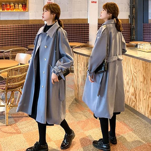 経典ブランド ロング丈 スプリングコート 秋コート レディース トレンチコート 大きいサイズ 韓国風 就活 通勤 お宮参り ビジネス アウター 秋 春 トレンチコート カラー ブルー