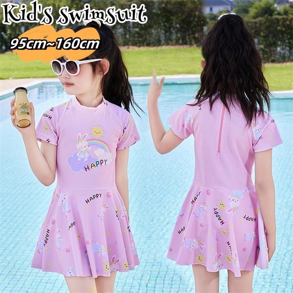 ワンピース水着 かわいいウサギ  女児水着  女の子水着  子供 キッズ 一体型ショートパンツ
