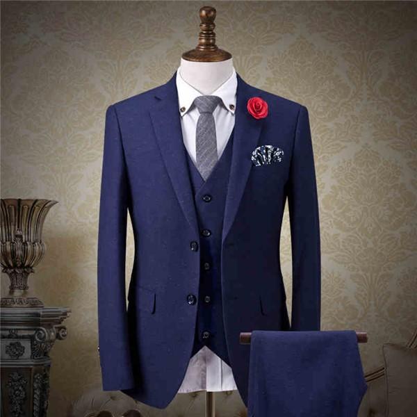 フォーマル 長袖 ビジネススーツ ジャケット スリムミニマリスト 男性用 リクルートスーツ 花婿スーツ 卒業式 2020秋冬新作 面接 2点セット ネイビー 入学式