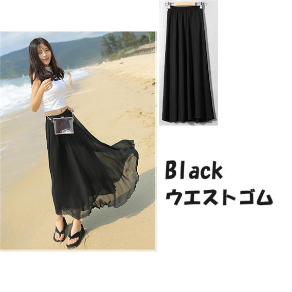 着丈90cm ロングスカート シフォンスカート フレアスカート