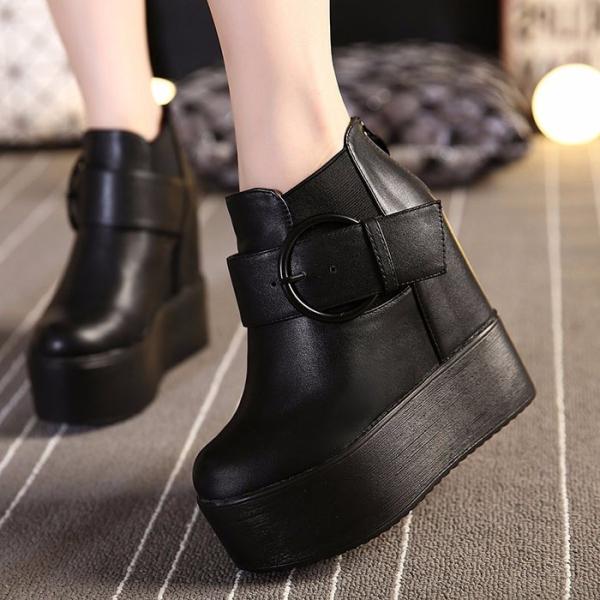 ショートブーツ レディース ブーツ ブーティー 黒 厚底靴 美脚 インヒール 秋冬 履きやすい靴 ヒール13 5cm 大きいサイズ ブラック Buyee Buyee Japanese Proxy Service Buy From Japan Bot Online