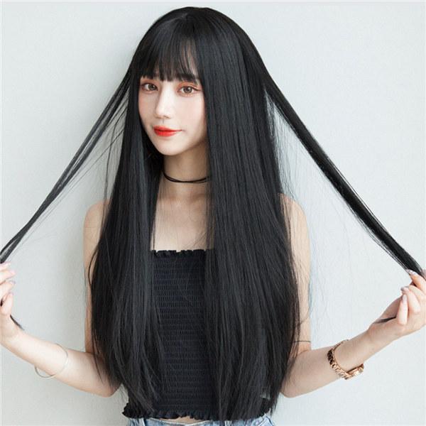黒髪 ウィッグ ロング ストレート ブラック 人気 可愛い フルウィッグ 自然 原宿系 小顔 原宿系 ネット付 ファッション 前髪あり Dp090g4 ポルテリンク 通販 Yahoo ショッピング