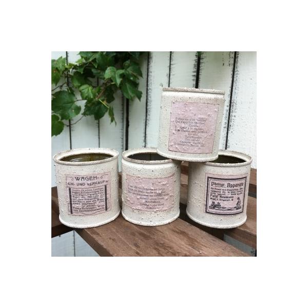 ハンドメイド 多肉植物寄せ植えに リメイク缶S-02 シャビー