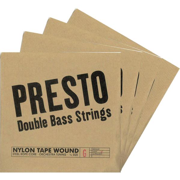 【新品・未使用】コントラバス弦「PRESTO(プレスト)」ナイロン弦 Presto】Nylonwound プレスト コントラバス弦 SET 【Light