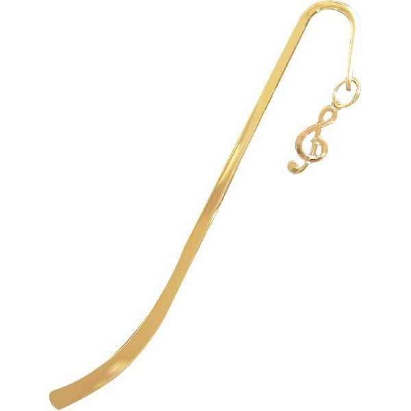 ニッケル製のト音記号がワンポイントのブックマーカーです。サイズ：115mm