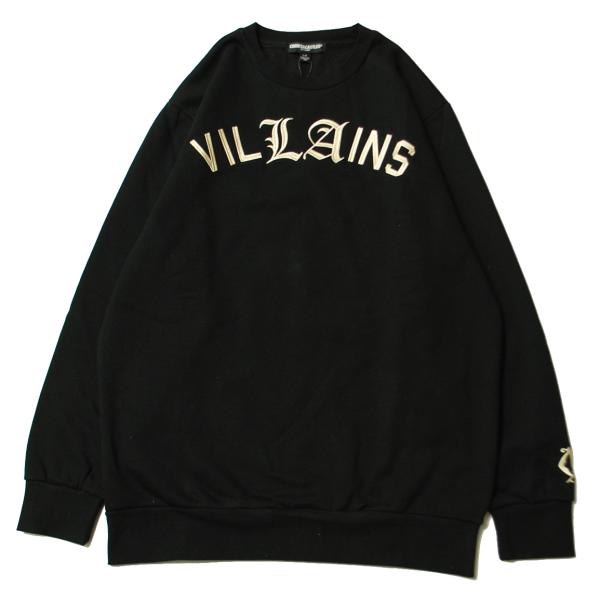 クルックス＆キャッスルズ CROOKS&CASTLES VILLAINS CREW SWEAT BLACK  
