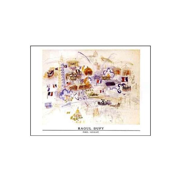 アートポスター-パリ、7月14日(60cm×80cm) デュフィ -おしゃれ