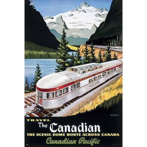 Canadian Pacific, The Scenic Dome Route, 1955 ヴィンテージポスター 軽量アルミ製フレーム付 91.5×61cm