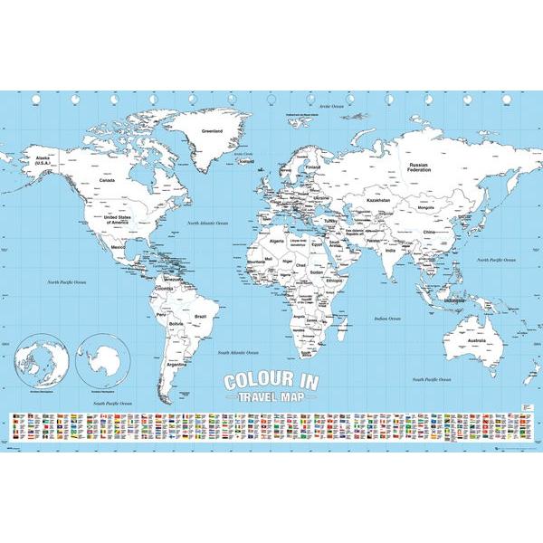 世界地図 白地図 色塗り ポスター 英語表記 World Map Colour In Buyee Buyee Japanese Proxy Service Buy From Japan Bot Online