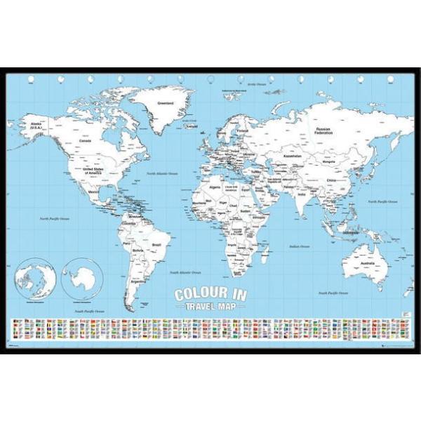 世界地図 白地図 色塗り ポスターフレームセット 英語表記 World Map Colour In Dejapan Bid And Buy Japan With 0 Commission