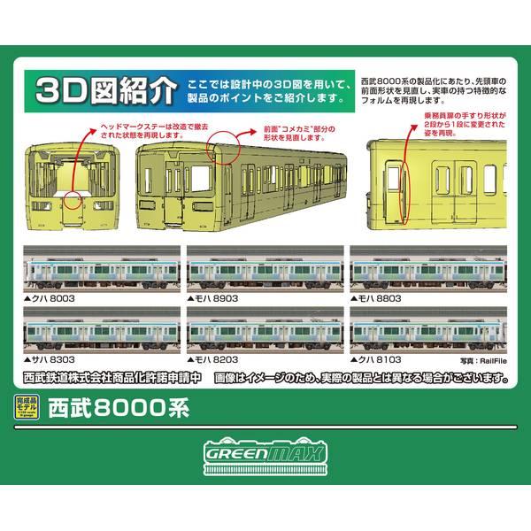 グリーンマックス 西武8000系6両編成セット(動力付き) Nゲージ 鉄道模型 50829