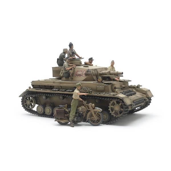 タミヤ 1/35 ドイツIV号戦車F型・伝令バイクセット”北アフリカ戦線