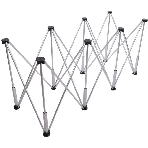 折り畳み式の伸縮作業台です。こちらのページは「アルミ合金製8脚」です。 広げたサイズ：W172cm×D61.6cm×H72cm広げてボードを乗せるだけで、数秒で簡単に作業用テーブルを設置することができます。収納袋も付属し軽量なためどこへでも...