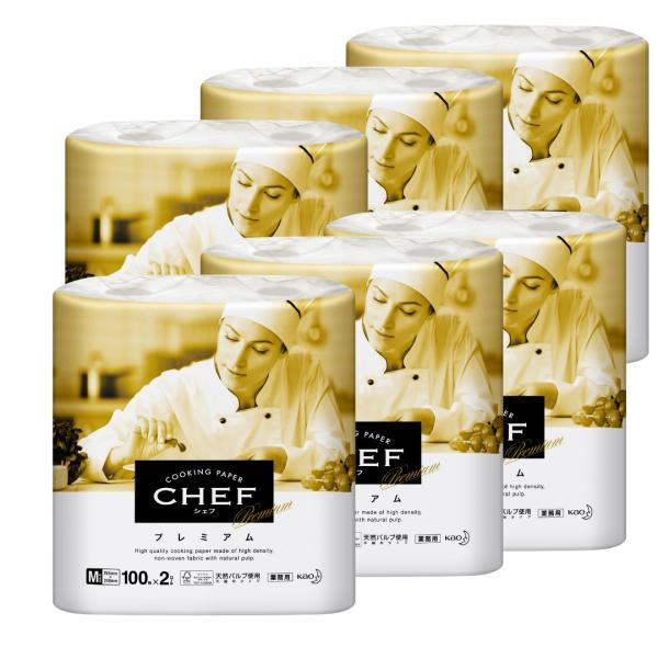 花王 CHEF プレミアム Ｍ キッチンペーパー 100枚ｘ2ロールｘ6袋