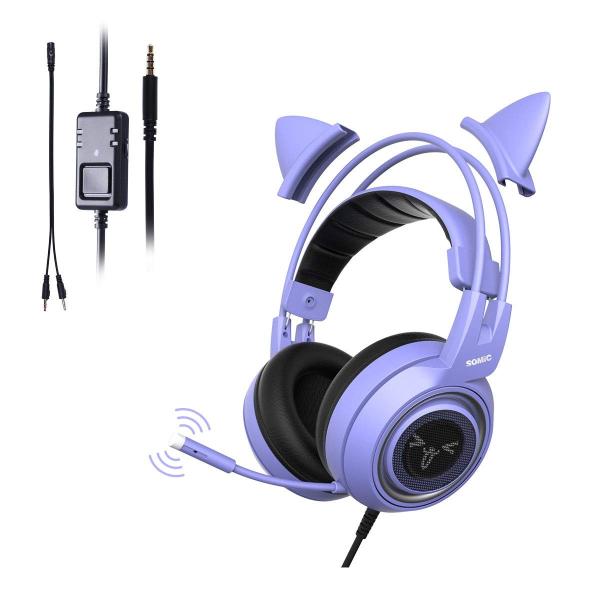 Somic G951s Purple ヘッドホン ヘッドセット ゲーミングヘッドフォン ゲーム用 3 5ｍｍ端子 対応性 Ps4 Xbox Switch スマホなどに対応 スイッチ Pc 猫耳 Yahoo0329 2x8o6 雑貨専門店pour Moi 通販 Yahoo ショッピング