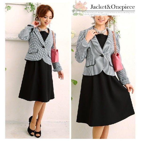 スーツ レディース 入学式 ママ 卒業式 ワンピース ショールカラー 千鳥柄 セレモニー フォーマル ジャケット パフスリーブ アンサンブル Buyee Buyee 日本の通販商品 オークションの代理入札 代理購入