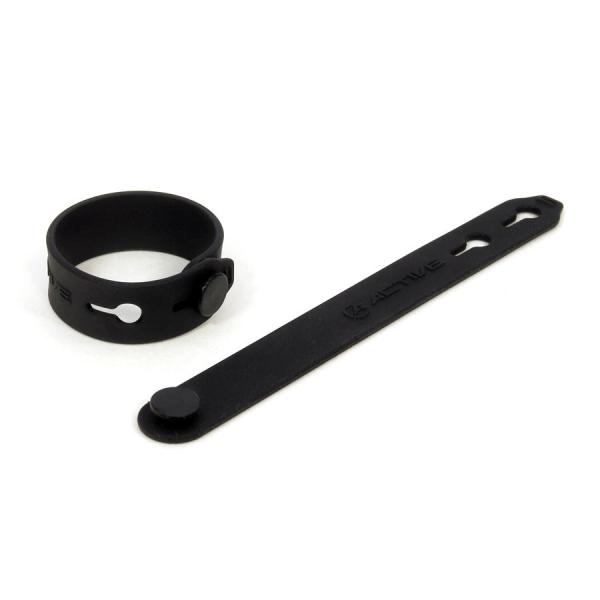 アクティブ ACTIVE シリコン製バンド 80mm-95mm ブラック 2個入