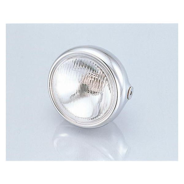 汎用 ヘッドライト 本体 12V 60/55W クローム KITACO（キタコ） φ130ヘッドライトASSY スチール製クロームメッキ