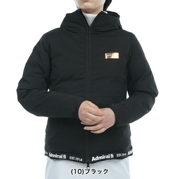 ADMIRAL GOLF ボトムロゴ 軽量パデッド フーデッドジャケット 総柄