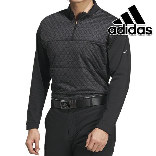 アディダスゴルフ FROST GUARD 保温 キルト コンビネーション ハーフジップモック 長袖シャツ メンズ ゴルフ ウェア 「ADIDAS GOLF JSB95」  2024年秋冬モデル アディダス ゴルフ 2024年秋冬モデル メンズ adidas Frost Guard 保温