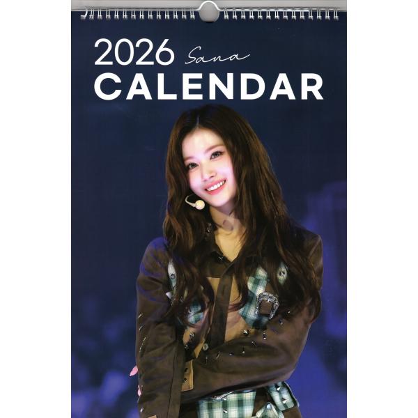 TWICE SANA サナ グッズ 大判 壁掛け カレンダー 2026年 (令和8年) + ステッカーセット K-POP