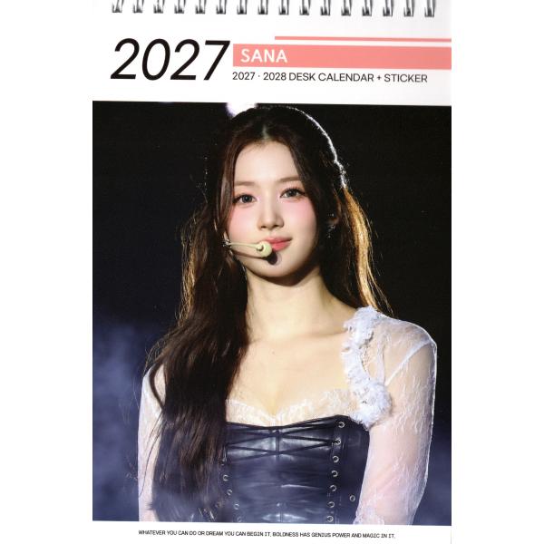 TWICE SANA サナ グッズ 卓上 カレンダー (写真集) 2027~2028年 (2年分) + ステッカーシール 12点set