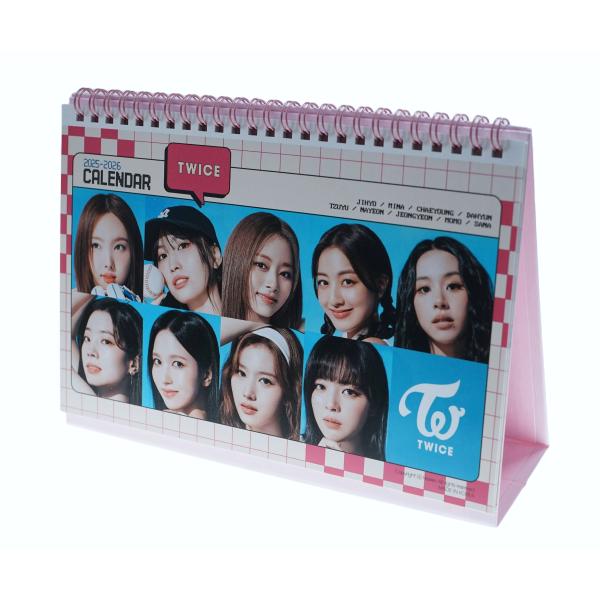 TWICE グッズ 卓上 カレンダー ( 写真集 ピンク 卓上カレンダー