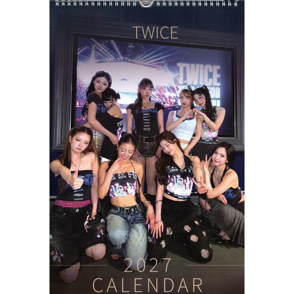 TWICE トゥワイス グッズ 大判 壁掛け カレンダー 2027年 (令和9年) + カレンダー ステッカーセット