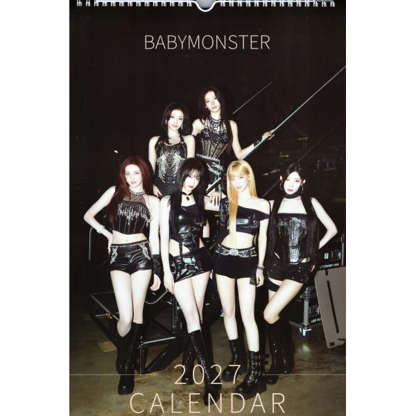 BABYMONSTER ベイビーモンスター グッズ 大判 壁掛け カレンダー 2027年 + ステッカーセット K-POP