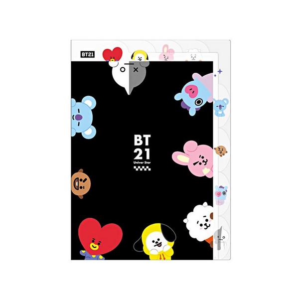 BT21 クリアファイル コーナーダイカット 5インデックスファイル A4サイズ